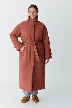 Пальто однобортное утепленное