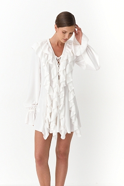 Платье с драпировкой и шнуровкой