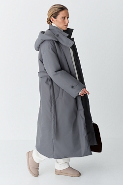 Пальто однобортное утепленное