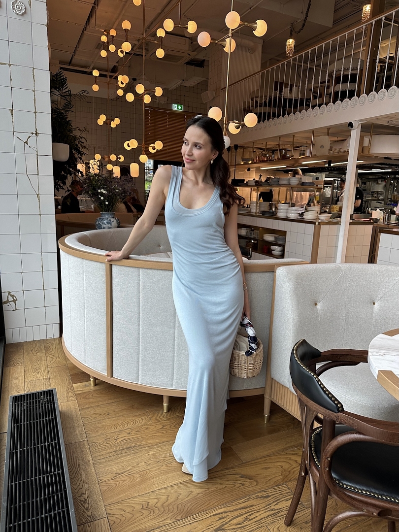 Платье-майка из вискозы с многослойным эффектом 