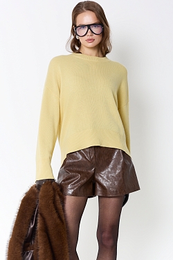 Шорты из состаренной экокожи