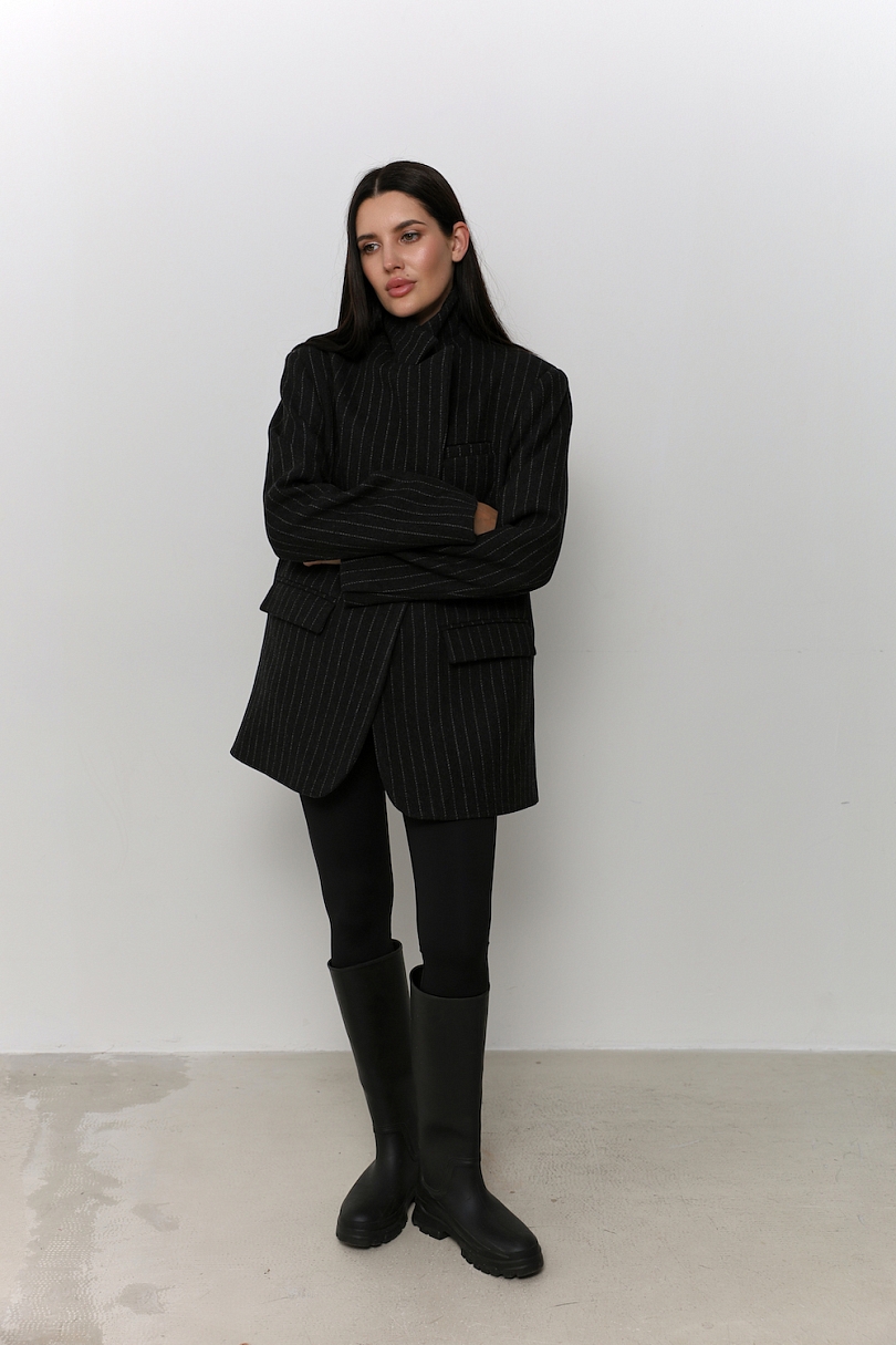 Пальто-бушлат в полоску