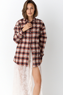 Рубашка в клетку оверсайз