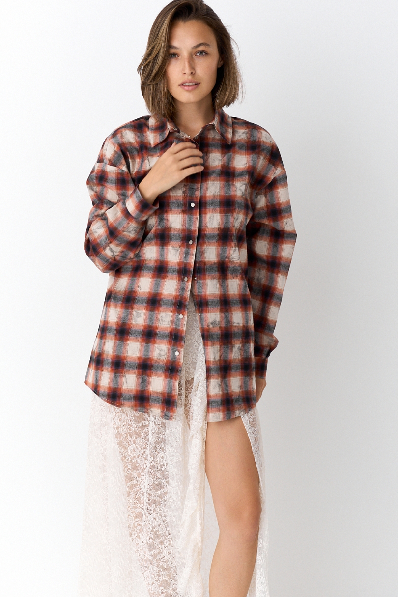 Рубашка в клетку оверсайз