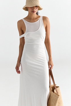 Платье-майка из вискозы с многослойным эффектом 