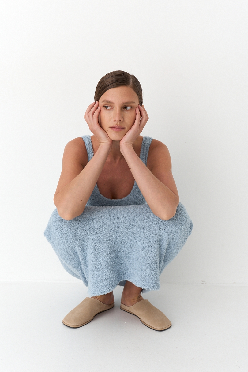 Платье-майка из пушистого трикотажа