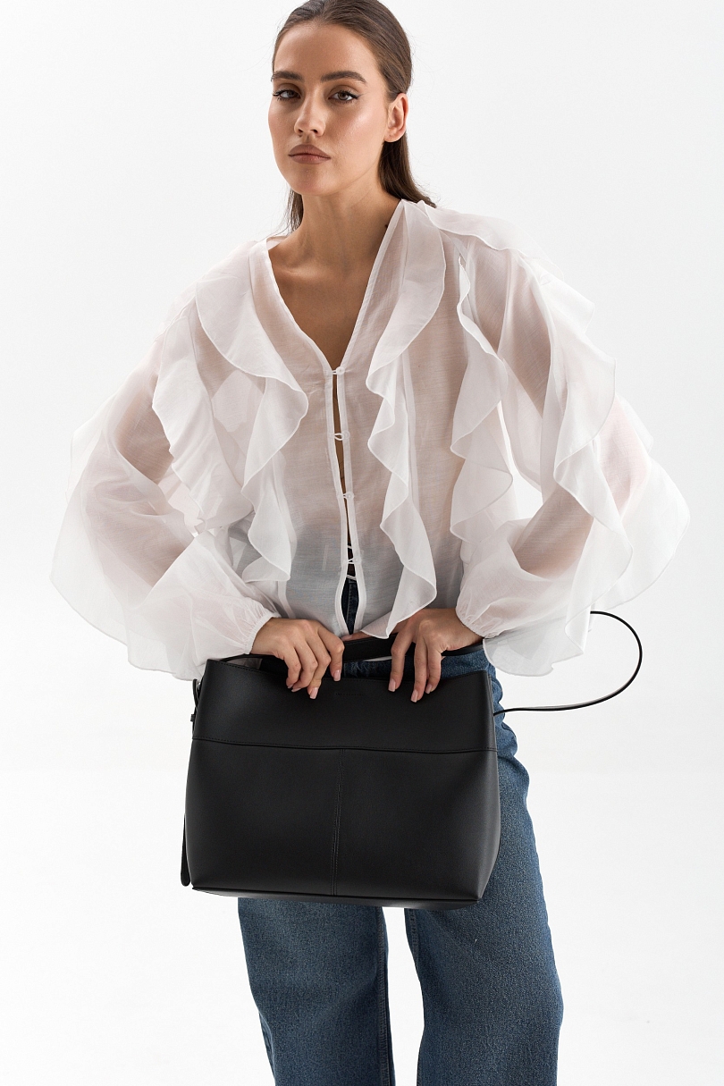 Блуза из лиоцелла с рюшами