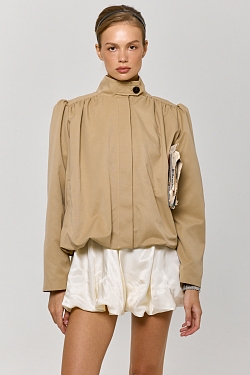 Тренч укороченный с декоративными сборками