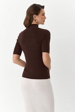 Топ с воротником стойка из мериноса