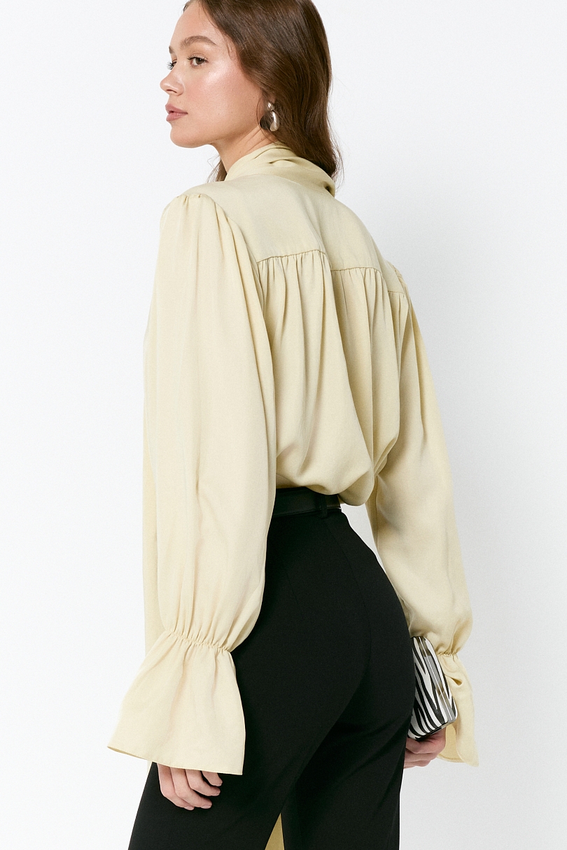 Блуза из 100% лиоцелла с бантом