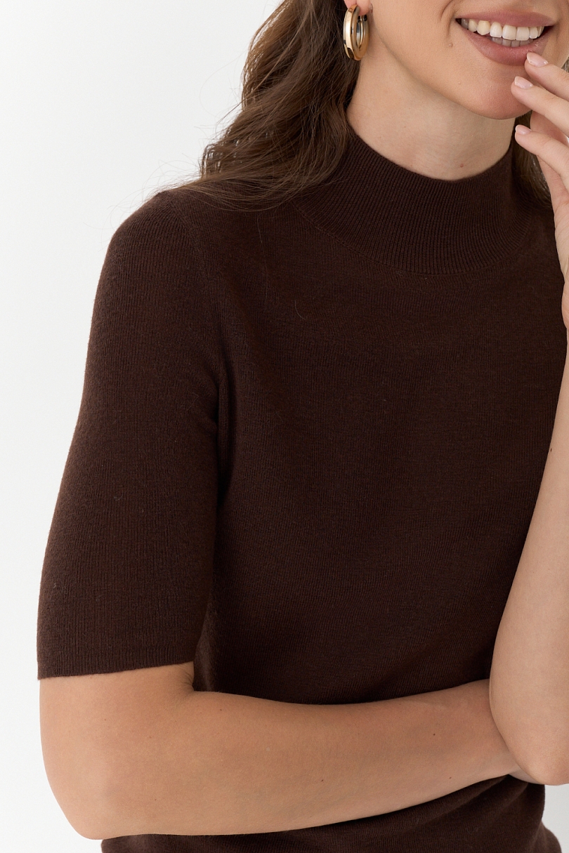 Топ с воротником стойка из мериноса