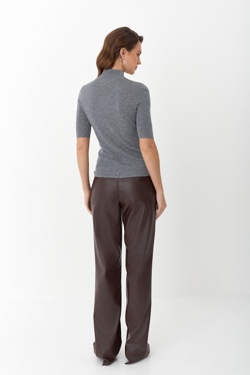 Топ с воротником стойка из мериноса