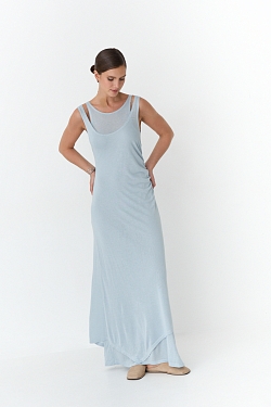 Платье-майка из вискозы с многослойным эффектом 