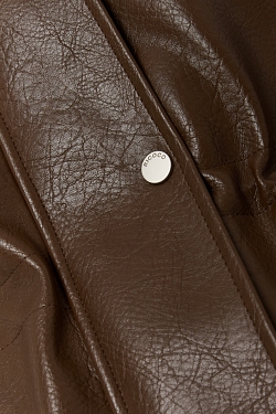 Парка из зернистой экокожи утепленная