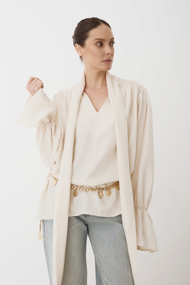 Блуза из 100% лиоцелла с бантом