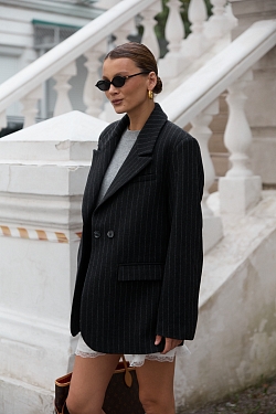 Пальто-бушлат в полоску