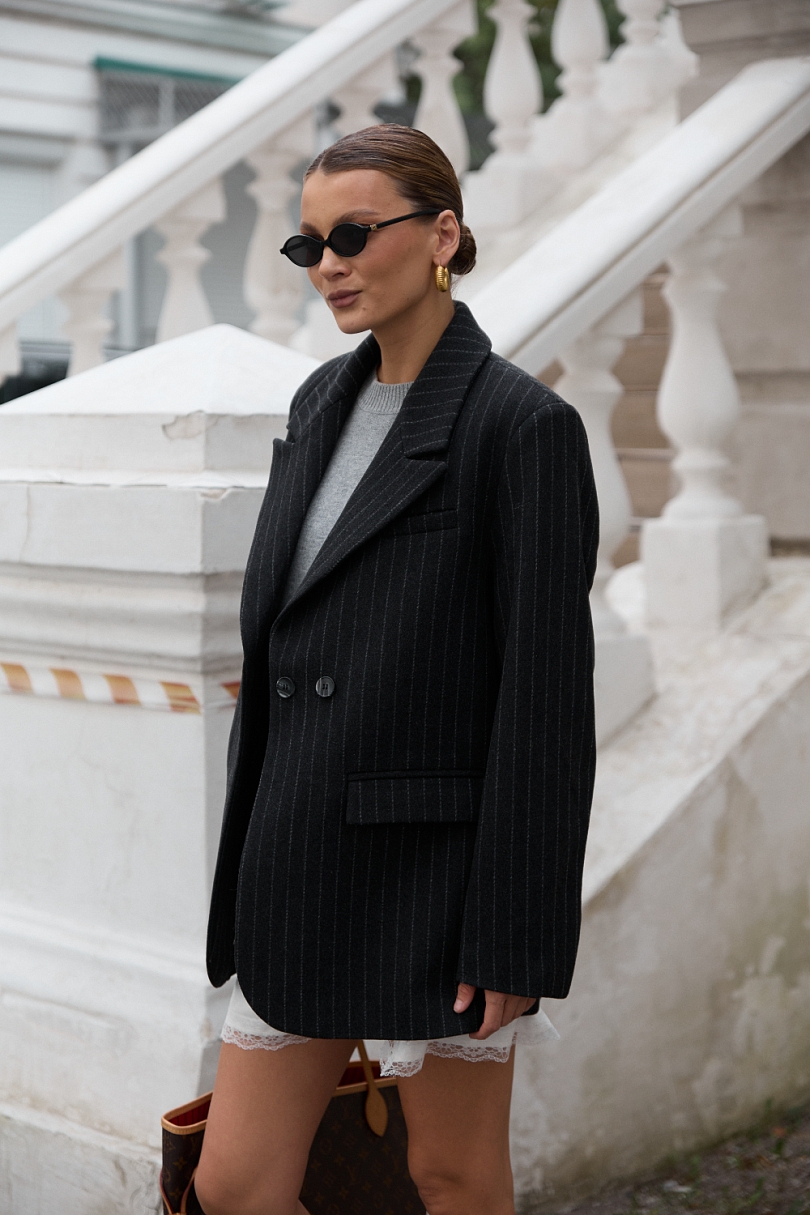 Пальто-бушлат в полоску