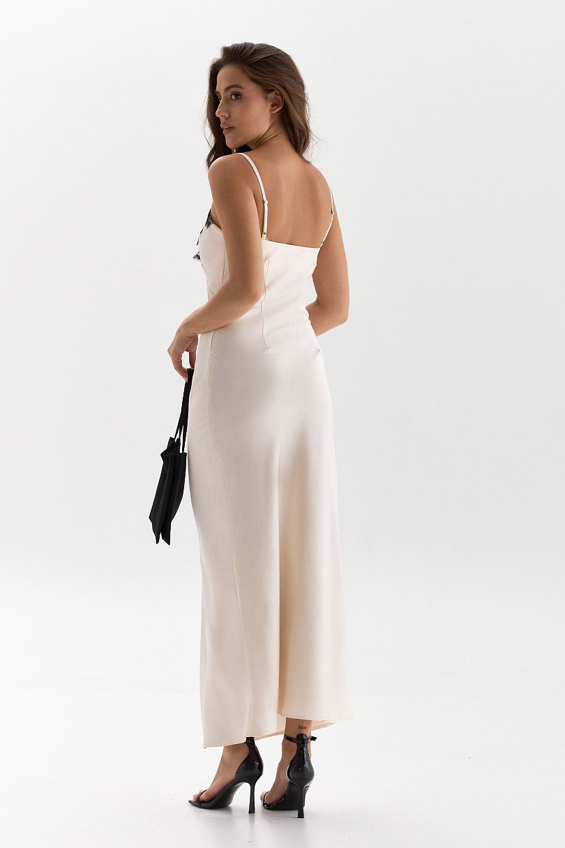 Платье-комбинация с кружевом