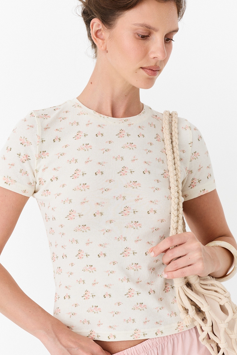 Футболка из фактурного хлопка fleur