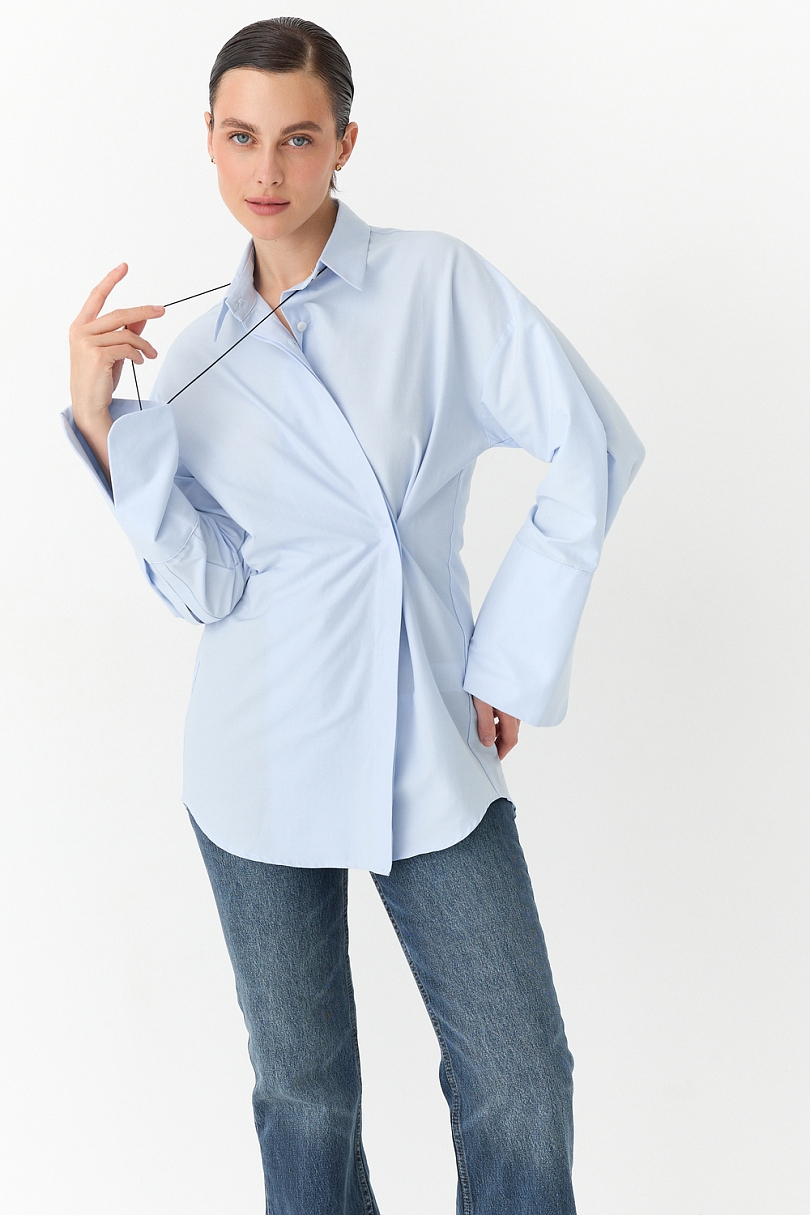 Рубашка приталенная с асимметрией