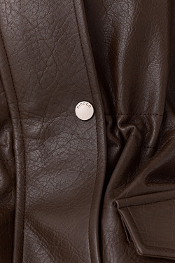 Парка из зернистой экокожи утепленная