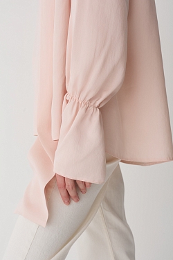 Блуза из 100% лиоцелла с бантом