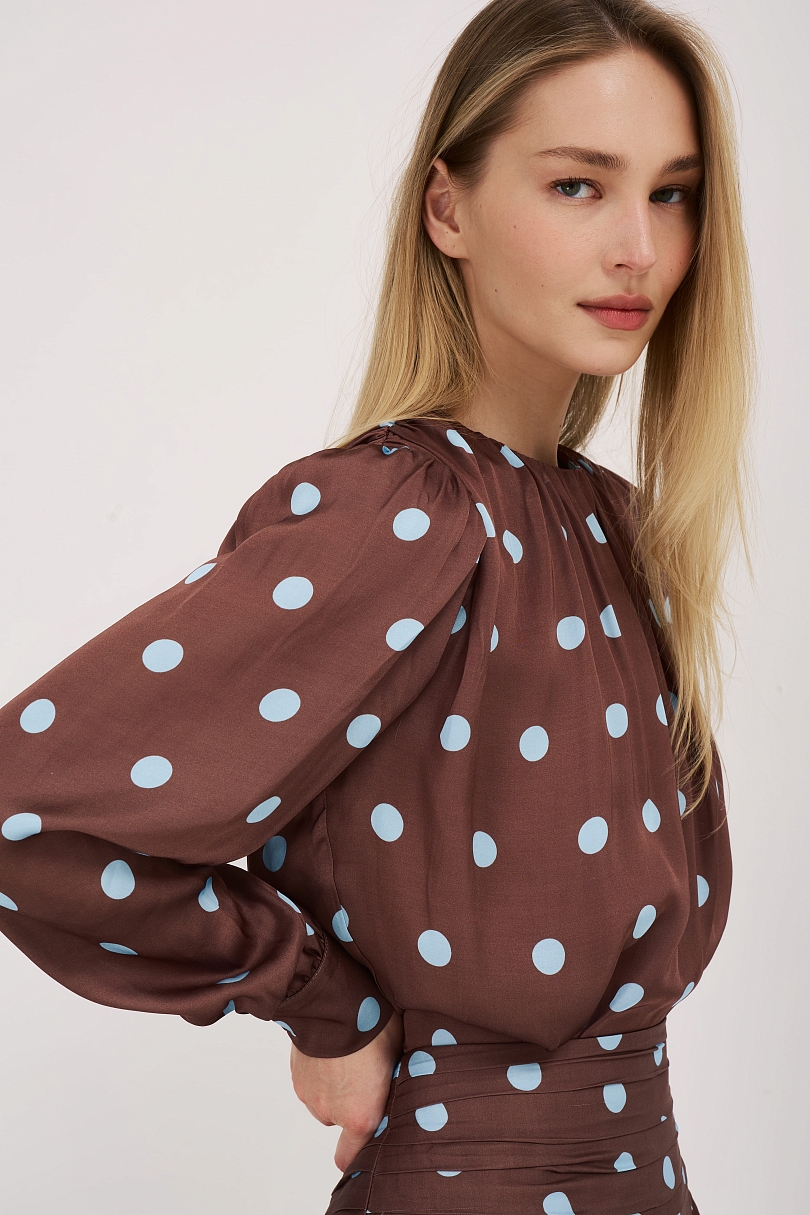 Комплект из вискозы и хлопка в горошек