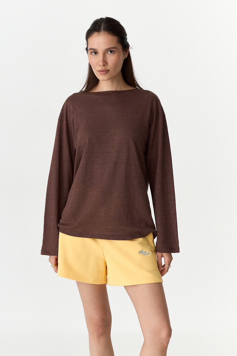 Лонгслив из 100% трикотажного льна