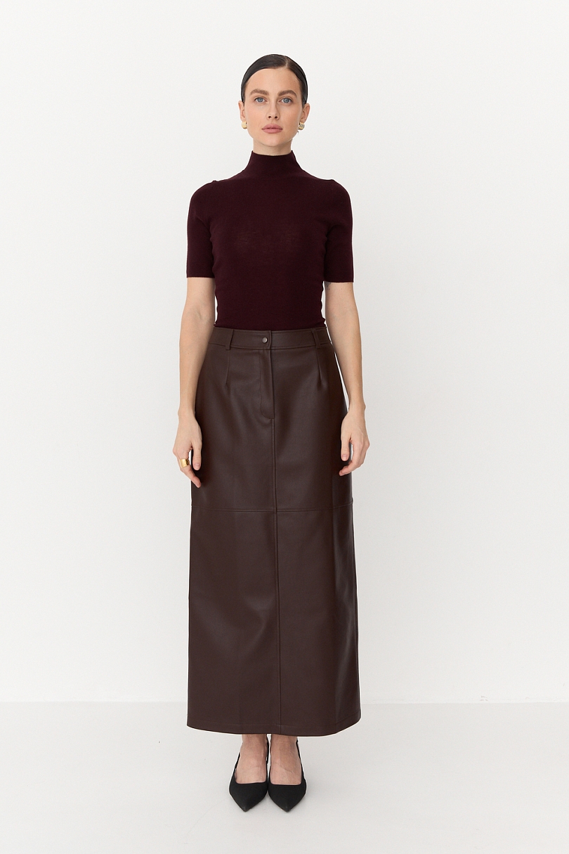 Топ с воротником стойка из мериноса