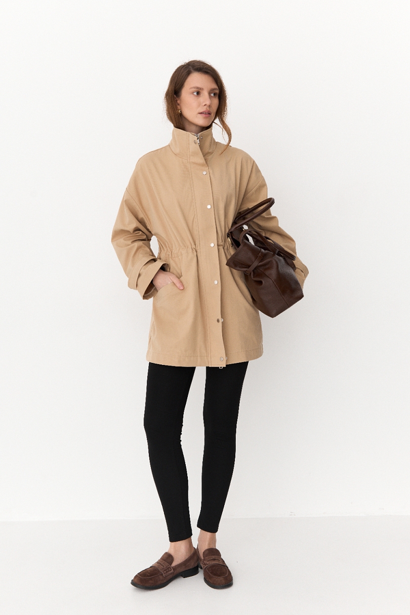 Ветровка из хлопка с пропиткой со съемным утеплителем