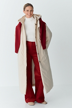 Пальто однобортное утепленное