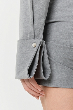 Комплект рубашка и юбка со сборкой в полоску 