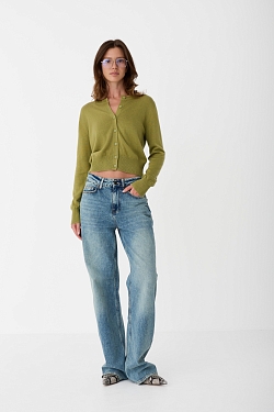 Джинсы прямые с завышенной посадкой