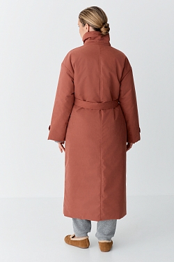 Пальто однобортное утепленное