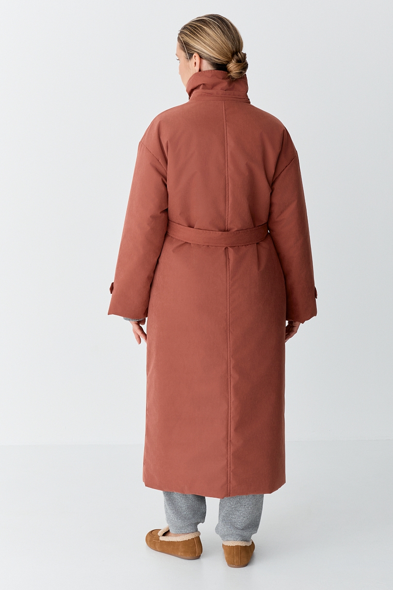 Пальто однобортное утепленное