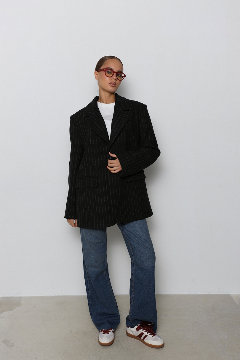 Пальто-бушлат в полоску