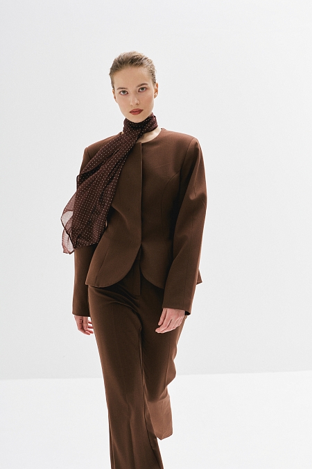 Жакет приталенный с О-рукавами