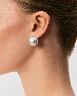 Серьги полусфера, серебро