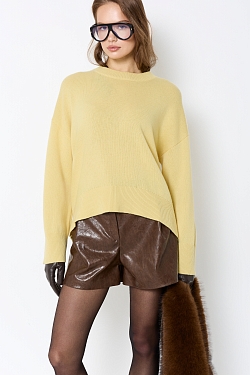 Шорты из состаренной экокожи