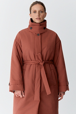 Пальто однобортное утепленное