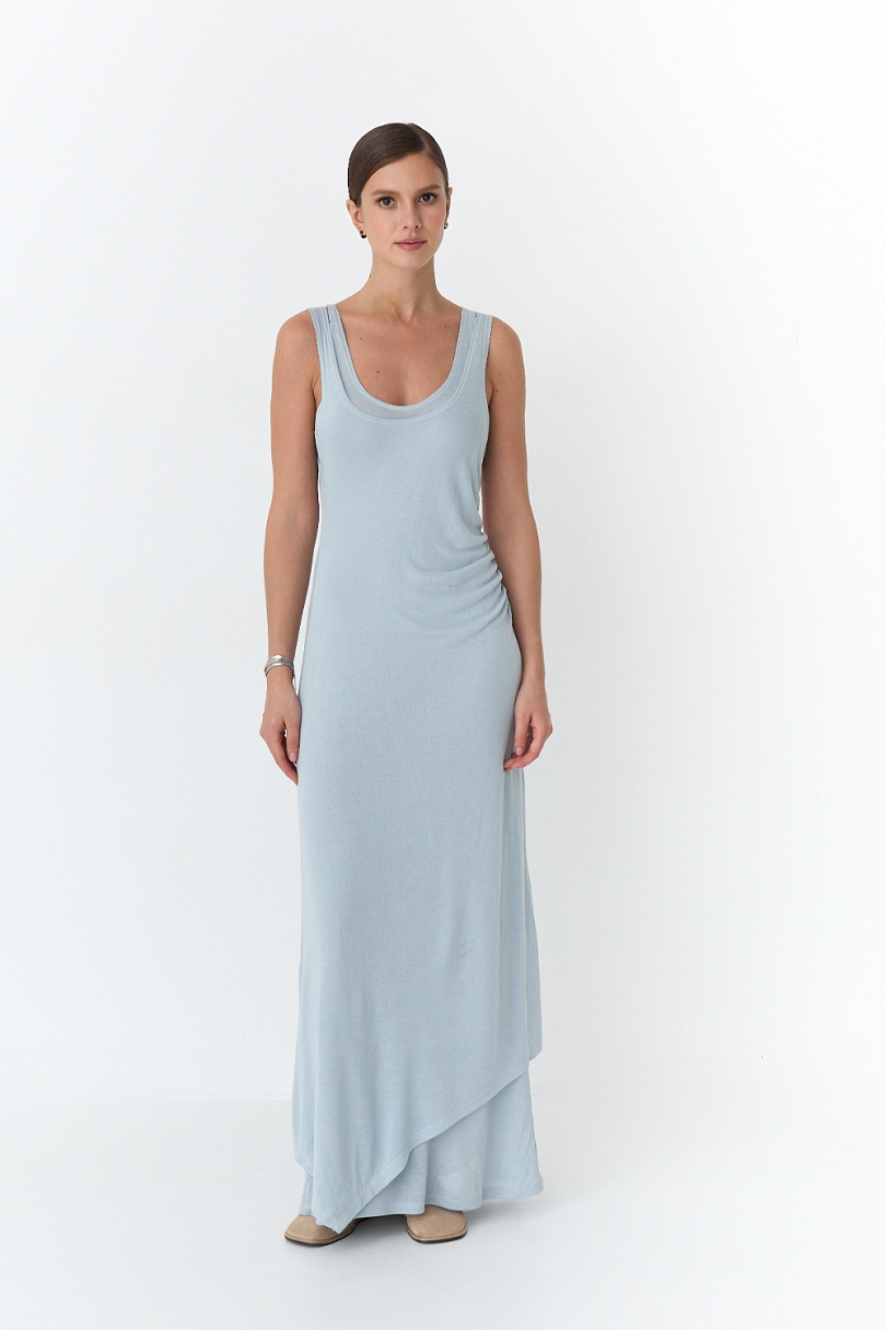 Платье-майка из вискозы с многослойным эффектом 