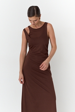 Платье-майка из вискозы с многослойным эффектом 