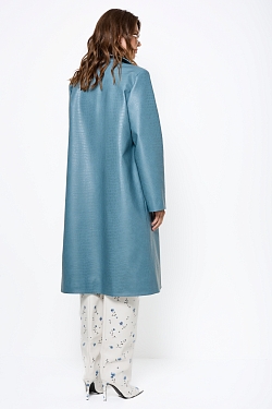 Тренч удлиненный из экокожи с эффектом тиснения