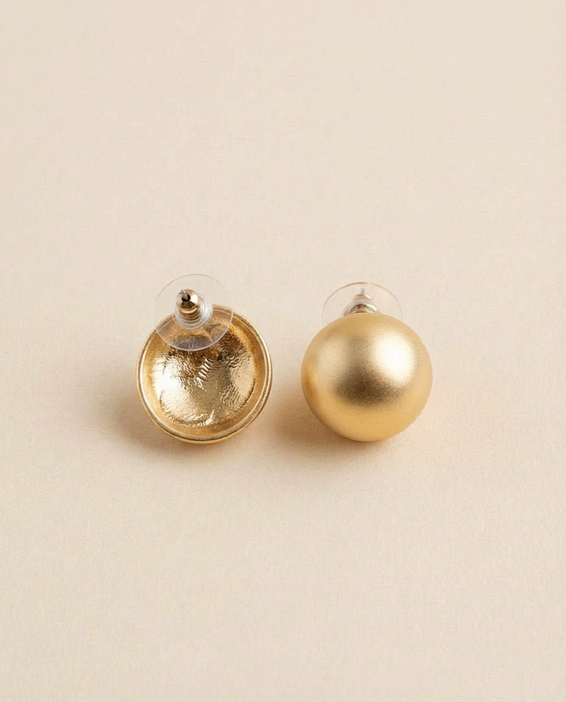 Серьги полусфера, золото