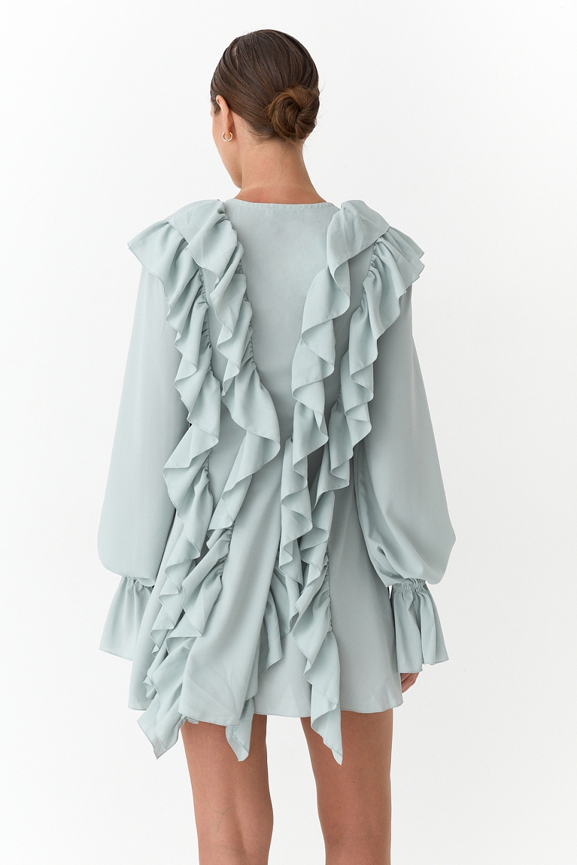 Платье с драпировкой и шнуровкой