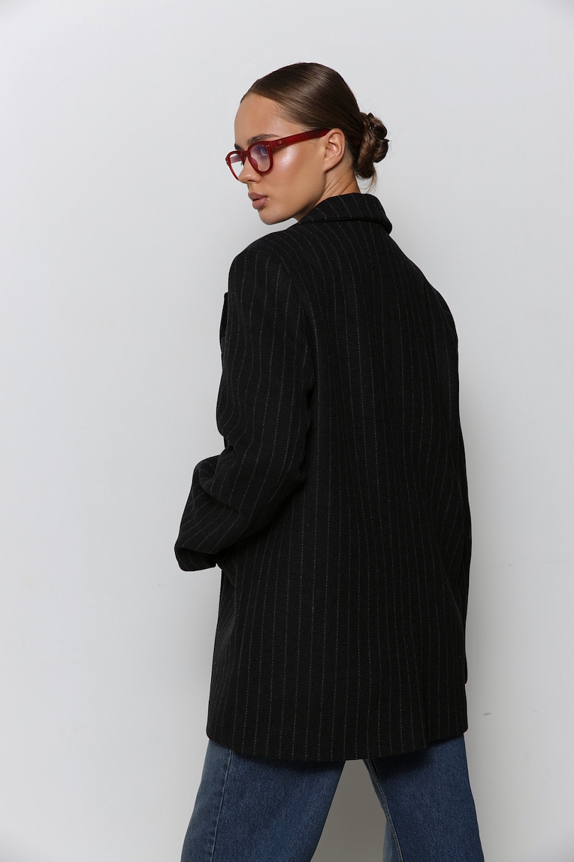 Пальто-бушлат в полоску