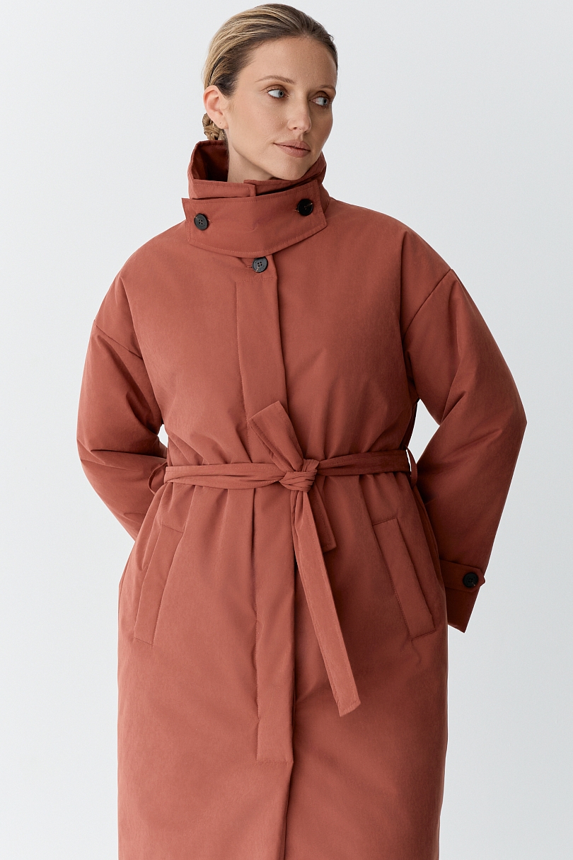 Пальто однобортное утепленное