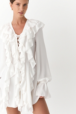 Платье с драпировкой и шнуровкой