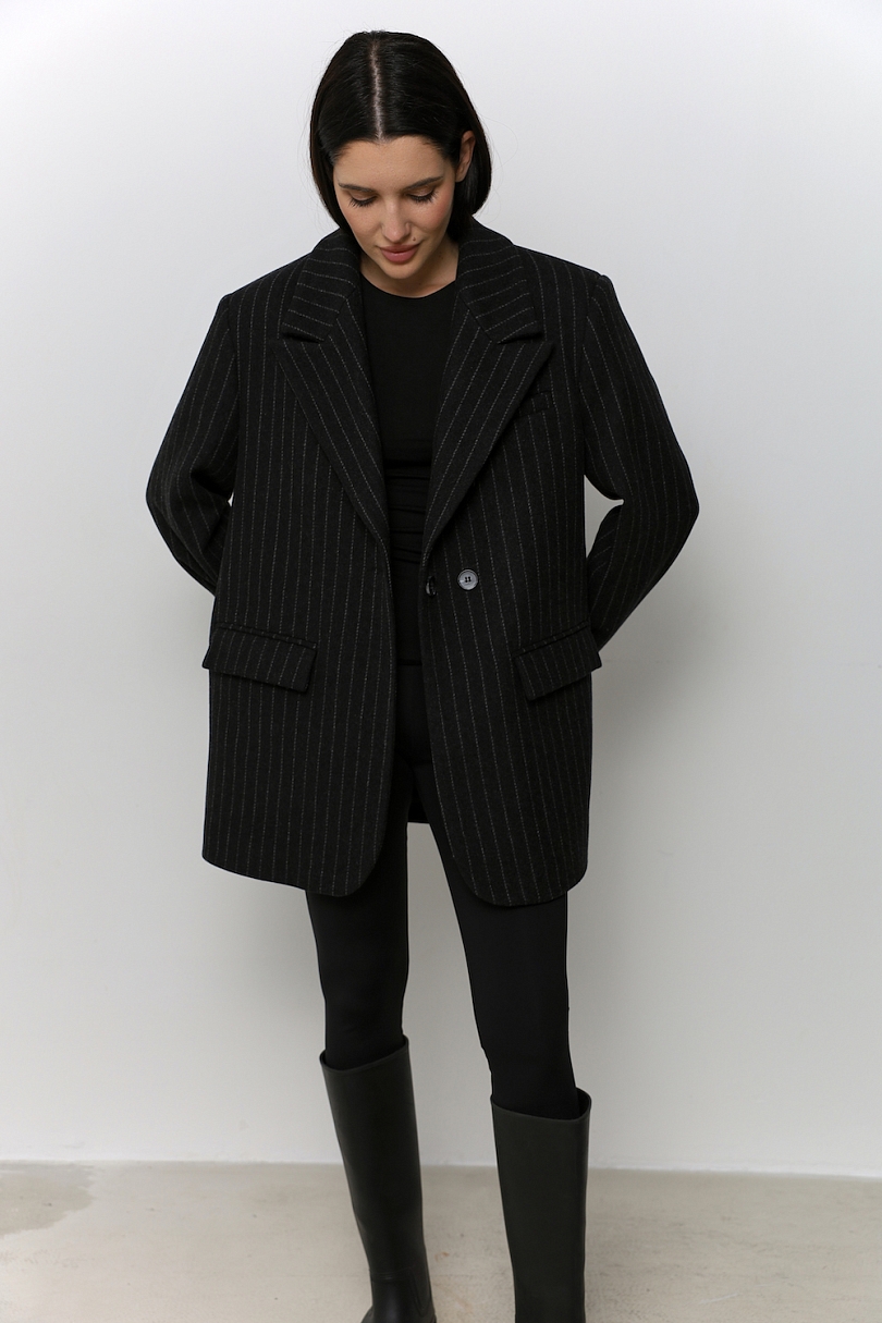 Пальто-бушлат в полоску