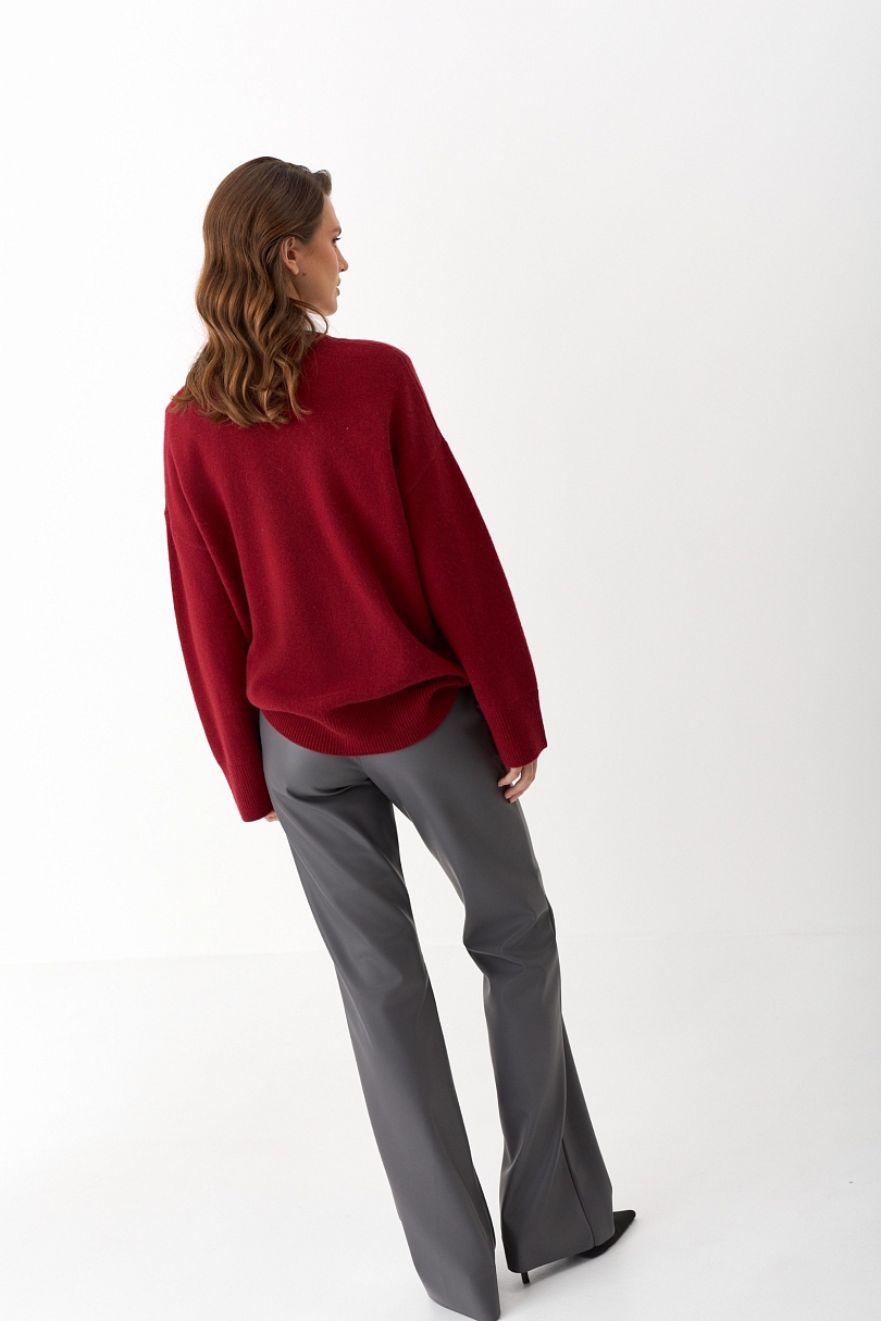 Брюки в расслабленном стиле из экокожи